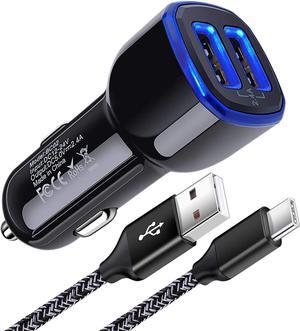 Car Charger for Samsung Galaxy A21 A11 A51 A20 A01 A10E A9 A50 A71 A12 A52 A15 A25 A14 A13 A53 A54 S24 S23 S22 S21 S20 Ultra S10 S9 Note 20, Pixel 8 Pro, Car Charger Adapter,Type C Fast Charging Cable