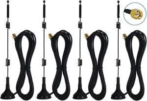 Dual Band Long Range WiFi Antenna (4-Pack) Eifagur 9dbi 2.4GHZ 5GHZ 5.8GHZ RP-SMA Connector with Magnetic Base for IP Camera WiFi Router Computer Network Devices Wireless Range Extender