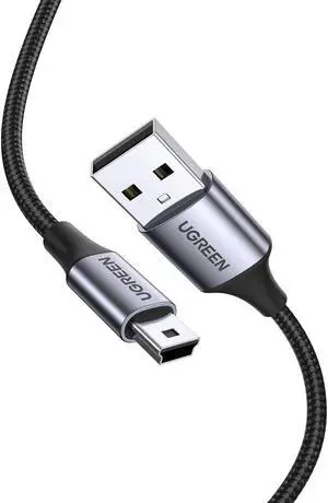 UGREEN Mini USB Cable USB 2.0 Type A to Mini B Cable Nylon Braided Charging Cord Compatible for GoPro Hero 3+ Hero HD PS3 Controller MP3 Player Dash Cam Digital Camera GPS Receiver PDA 6FT