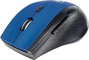 Manhattan Curve Wireless Optical Mouse - with Auto Power Management - for Laptops & Computers - Blue, 179294