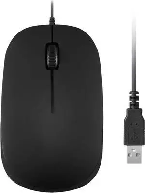 Perixx PERIMICE-201 Wired USB Optical 3 Button Mouse with 800 DPI and Illuminated Wheel Black