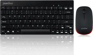 Perixx Periduo-712B Wireless Mini Keyboard and Mouse Set Black US English Layout