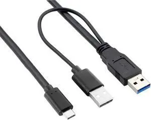 Type-C USB-C to USB 3.0 Male & USB 2.0 Dual Data Y Cable for Laptop & Hard Disk 60cm