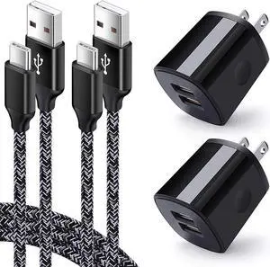 Wall Charger with Type C Fast Charging Cable Compatible Sumsung Galaxy S20 A20 A21 A51 S10E S9 A20 A50 A70 Note 20 LG Stylo 6/5/4 G9Google Pixel 3a/2xl/4xl/5xl 2pcs Charging Block Cube + USB C Cord