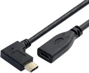 USB-C USB 3.1 Type C Male to Female 90 Degree Right Angled Extension Data Cable for Tablet 20cm