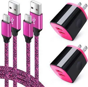 Type C Wall Charger for Samsung Galaxy S21 Ultra/S21+/S20 FE/S10 Lite/S10E/Note 20 Ultra/S10E/A10E/A11/A21/A20/A50/A51/A71/A01 Pixel 2/3a/4a/5xl 2.1A Charging Block Cubes 6ft Fast Charing USB C Cable