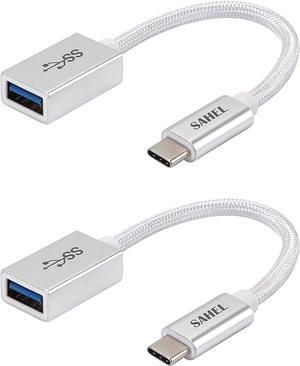 USB C to USB Adapter 2 Pack USB C to USB3 Adapter USB Type C to USB Thunderbolt 3 to USB Female Adapter OTG Cable Compatible with iPad Air 2021 MacBook Pro Air (Silver)