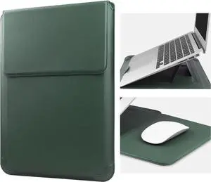 15 16 Inch Laptop Sleeve Case Leather Bag for MacBook Pro 16 2021 & 2019/ Vivobook 15/ MateBook D15/HP 15.6 PC/MacBook Pro 15/Surface Laptop 3/ Inspiron 15/IdeaPad Green