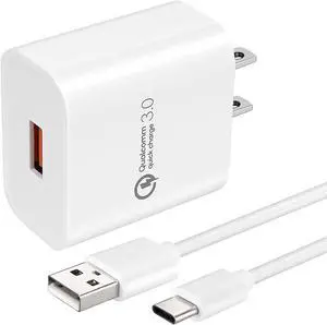TPLTECH Quick Charge 3.0 Charger for LG Stylo 6 5 4, LG G7 G8 G8X ThinQ, LG V60 ThinQ 5G UW, LG V30 V20, LG Velvet 5G Fast Charger, LG V35 V40 V50 ThinQ, K51 K92 5G Wall Charger Type-C Charging Cable