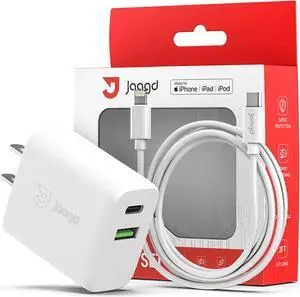 20W Charger for iPhone and iPad, USB C and USB Dual Wall Charger Set with Type-C Lightning Cable Compatible with iPhone 14/13/13 Pro/13 Pro max/iPhone 12/12 Pro max/X and More
