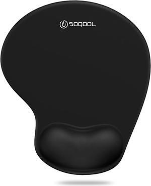 Mouse Pad Ergonomic Mouse Pad with Comfortable Gel Wrist Rest Support and Non-Slip PU Base for Easy Typing Pain Relief Durable and Washable Classic Black