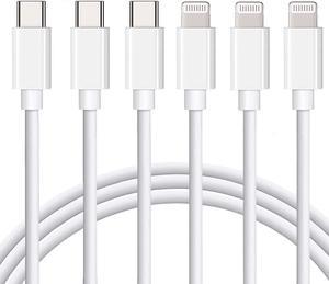 USB C to Lightning Cable Apple MFi Certified 3Pack 6FT iPhone Fast Charger Cable Power Delivery Type C Charging Cord Compatible with iPhone 14 13 13 Pro Max 12 12 Pro Max 11 XS XR X 8 iPadWhite