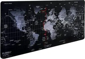 Gaming Mouse Pad, Large Mouse Pad Size 31.5x11.8 Thickness 0.1inches,Premium-Textured Non-Slip & Waterproof Computer Mousepad with Stitched Edges for Gaming, Office & Home-80x30 Map002
