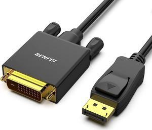 DisplayPort to DVI 6 Feet Cable DisplayPort to DVI Adapter Male to Male Gold-Plated Cord Cable for   HP and Other Brand