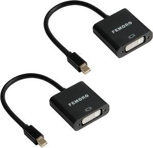 Mini DisplayPort to DVI Adapter 2 Pack MDP Display Port to DVI-D Adapter Male to Female (Thunderbolt and Thunderbolt 2 Port Compatible)