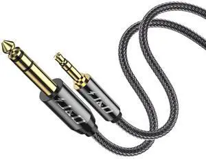 3.5mm to 6.35mm Stereo Audio Cable Gold Plated 3.5mm 1/8 inch Male TRS to 6.35mm 1/4 inch Male TRS Copper Shell Cable Nylon Braid for Smartphone Amplifiers 1.5 Feet 3.5mm to 6.35mm Stereo Audio Cable Gold Plated 3.5mm 1/8 inch Male TRS to 6.35mm 1/4 inch Male TRS Copper Shell Cable Nylon Braid for Smartphone Amplifiers 1.5 Feet