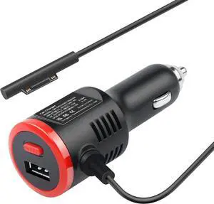 41W 12V 2.58A Surface Car Charger Power Supply for Surface Pro 3/Pro 4/Pro 5/Pro 6 Surface Book Surface Go Surface Laptop with USB Charging Port(5V 2.1A) 41W 12V 2.58A Surface Car Charger Power Supply for Surface Pro 3/Pro 4/Pro 5/Pro 6 Surface Book Surface Go Surface Laptop with USB Charging Port(5V 2.1A)