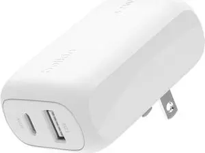BoostCharge 42W Dual Port Wall Charger USB-C + USB-A Charger Fast Charging for iPhone 16 16 Plus 16 Pro 16 Pro Max 15 15 Pro Max iPhone 14 Galaxy S24 Ultra iPad AirPods & More - White