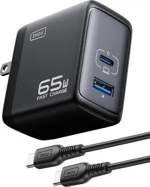 65W USB C Charger PD QC 3.0 Fast Charging Type C Wall Charger Block 2 Ports USB-C Power Adapter for iPhone 16 15 14 Pro Max iPad Pro AirPods  S23 Google Pixel Tablet Switch