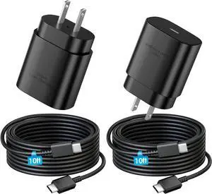 Super Fast Charger Type C 25W PD USB C Wall Charger Fast Charging with 10FT Long Type C Charger Cable for  Galaxy S24 Ultra/S24/S24+/S23 Ultra/S23/S22 Ultra/S22/S21 Ultra/S20 Ultra/Note 20