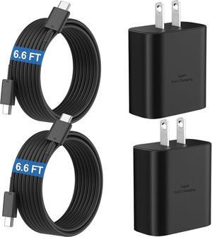 45W Super Fast Charger USB C Android Phone Charger Type C Charger Fast Charging Block with 6.6FT C Charger Cord for Samsung Galaxy S25/S25 Ultra/S25+/S24 Ultra/S24/S24+/S23/S22/S21/S20/Note20/Note 10