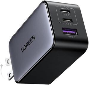 100W USB C Charger Block Fast GaN Charger 3-Port Compact Foldable USB Wall Charger for MacBook Pro/Air  XPS iPad Pro iPhone Series Galaxy S25/S24 and More