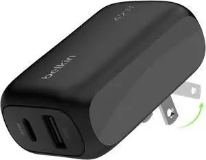 BoostCharge 42W Dual Port Wall Charger USB-C + USB-A Charger Fast Charging for iPhone 16 16 Plus 16 Pro 16 Pro Max 15 15 Pro Max iPhone 14 Galaxy S24 Ultra iPad AirPods & More - Black