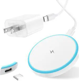 Magnetic Wireless Charger for iPhone 16 15 14 13 12 Series/AirPods 3/2/Pro 2/Pro - with 20W Power Adapter 15W Wireless Mag-Safe Charging Pad and 6 FT USB-C to C Cable