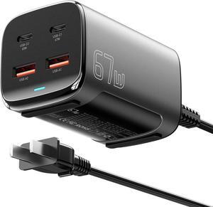 USB C Charger 67W GaN Charger Fast USB C Charging Station 4 Ports 67W Laptop Travel Power Strip for MacBook Air/iPad Pro/iPhone/