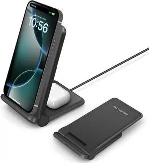 25W Wireless Charger Foldable 2 in 1 Wireless Charging Station for  iPhone 16/16 Pro/15/14/13/12/11/Plus/SE/X/Airpods 15W Fast Dual Wireless Induction Charge Stand for /LG