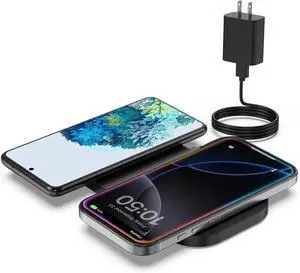 Wireless Charger 10W Max Dual Charging Pad for iPhone 15/14/14 Plus/13 Pro Max/Pro/Mini/12/11 Airpods 3/2/Pro  S22/S21 QC 24W Adapter Charging Adapter