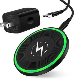 Wireless Charger Android Phone Fast Charging Pad for Pixel 9 Pro xl/9A/9/8A/7A/8 Pro/7/7 Pro 15W Wireless Charger Station with QC 3.0 Charger for  Galaxy S25 Ultra/S24 Ultra/S23/S22/S21/S20/S10