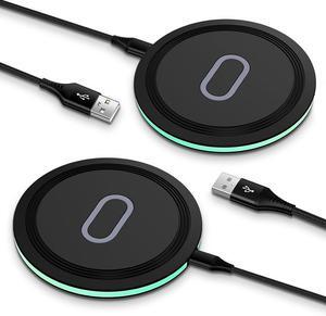 Fast Wireless Charger Pad 2 Pack 15W Wireless Charging Pad Fast Charging Station for  Galaxy S24 S25 S23 FE S23 S22 S21 Note 20 iPhone 16 15 14 13 Pro Max Google Pixel 9 8a 8Pro 7a 7