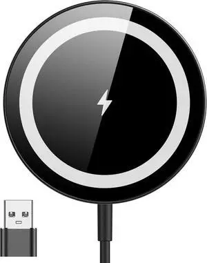for Mag-Safe Charger Magnetic Wireless Charger Made for iPhone 16/16 Pro/16 Pro Max/16 Plus/15/14/13/12 Series 15W Max Fast Mag Safe Charging Pad for  3 2 (Black)