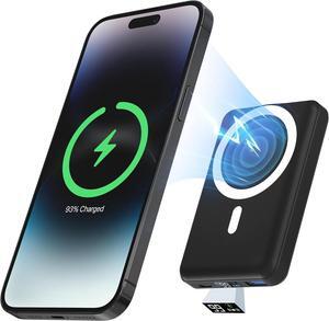 for Magsafe Battery Pack 10000mAh Magnetic Power Bank with Type-C Cable LED Display 22.5W PD Fast Charging Wireless Portable Charger for iPhone 16/15/14/13/12 Series-Black