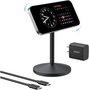 MagGo iPhone 16 MagSafe-Compatible Wireless Charger Stand 15W Fast Magnetic Wireless Charging Station Qi2 Certified 360 Charger for iPhone 16/15/14 Series and AirPods (25W Adapter Included)