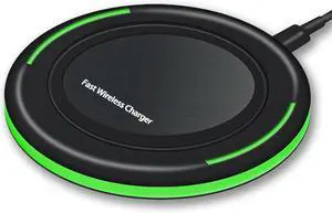 Wireless Charger 10W Qi Fast Wireless Charging Pad,7.5W Compatible with iPhone 11,11 Pro,11 Pro Max,Xs Max,XR,XS,X,8,8 Plus,10W for S10,S10+,S9,S8,Note 10,10+,9,8,AirPods(No AC Adapter)