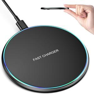 Wireless Charger Compatible with iPhone 16 15 14 13 12 11 Pro Max/Mini/Plus/XR/X/8 15W Max Fast Wireless Charging Pad Mat for  Galaxy S25/S23/S22/S21/S20/S10 Galaxy Buds
