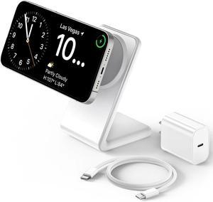Mag-Safe Charger Stand for iPhone 16 (with 20W Adapter, 5Ft Cable), Magnetic Wireless Charger with Fast Charging Capability for iPhone 15/14/13/12 Series- Grey