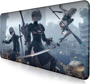 Anime Large Gaming Mouse Pad Extended Full Desktop Anti-Slip Mouse Pad 35.4 x 15.7 x 0.12 Inch with Stitched Edge Waterproof Keyboard Pad for Office and Home