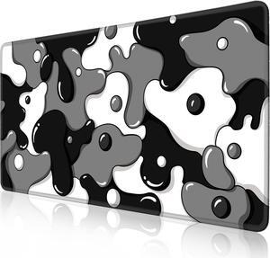 ? Gaming Mouse Pad for Desk Large Cute Black White Mousepad Laptop Japanese Grey Anime Mouse Mat Long XXL Waterproof Keyboard Pads Big Non-Slip Mouse Pads for Game Office Home31.5 x 15.7 in