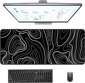 Gaming Mouse Pad Large Mouse Pad for Desk Desk Mat Extended Mousepad with Non-Slip Rubber Base Desk Pad for Home Office Gaming (31.5 x 11.8 Modern Art)