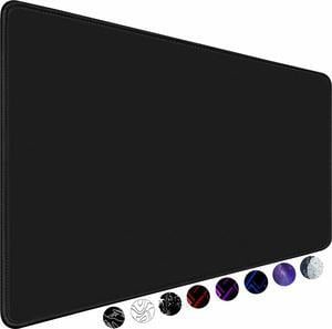Large Mouse Pad Gaming Mouse Pad Long Mouse Pads Waterproof Extra Large Big Mouse Pad with Stitched Edge XXL Non-Slip Black Computer Mousepad Desk Mat for Gamer Office & Home Black