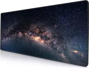 Large Gaming Mouse Pad with Stitched Edges Galaxy Desk Mat Extended XL Keyboard Pad Non-Slip Rubber Base Desk Pad for Keyboard and Mouse 31.5X11.8 inch