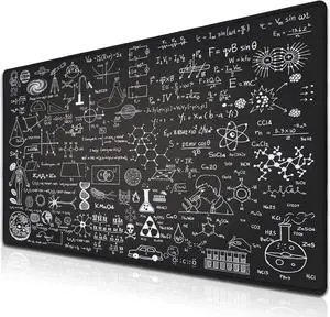 Large Mouse Mat Black Gaming Mousepad Oversized Mouse Pads Long Desk Pad Desktop Computer Pad Waterproof Non-Slip Rubber Base 35.4 X 15.7 inch for Work/Game/Office/Home Science Formulas