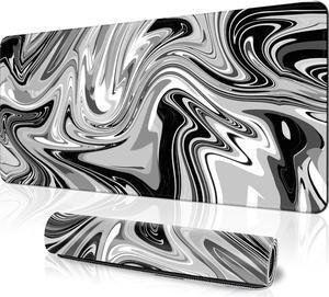 Fluid Pattern Marbled Design Large Gaming Mouse Pad for Desk Mouse Pad Gaming Desk Mat for Keyboard and Mouse 31.5x11.8in Mousepad with Stitched Edge Non-Slip Base Computer Keyboard Mouse Mat Desk Pad