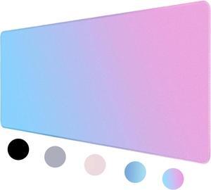 Desk Mat Non-Slip Desk Pad Mat Protector Large Desk Mat for Keyboard and Mouse Pink Cyan Desk Mousepad with Stitched Edges Big Mouse Pad for Desk Gaming Office(31.5×11.8 Inches)