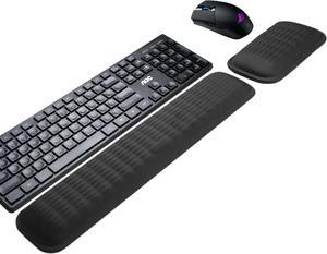 Ergonomic Wrist Rest for Keyboard and Mouse Soft Memory Foam Keyboard Wrist Rest Set with Non-Slip Silicone Base Easy Typing Pain Relief Comfort for Office Work Gaming (Classic Black)