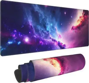 Colorful Night Sky Extended Big Mouse Pad Large XL Gaming Mouse Pad Desk Pad 31.5x11.8inch Long Computer Keyboard Mouse Mat Mousepad with 3mm Non-Slip Base for Home Office Work