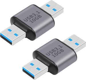 USB A to USB A Adapter USB3.1 Male to USB 3.1 Male Adapter 10Gbps USB 3.1 Type A to Type A Connector for Hard Driver Laptop DVD Player USB 3.0 Hub Monitor Camera 2Pack